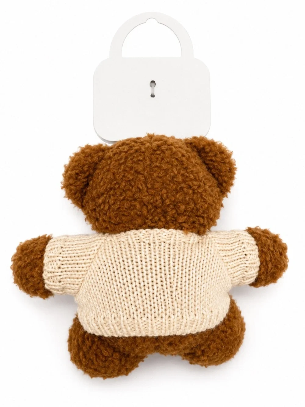 Natasha Brown Teddy Bear Keychain Bag Charm with Cream Sweater and Red Lobster